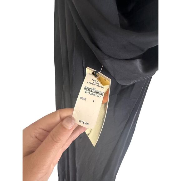 PatBo feather trim slip dress black US4 - Picture 11 of 13